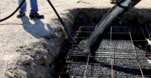 pouring concrete