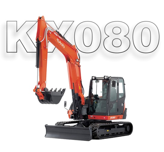 KUBOTO KX080 Excavator, 8 Ton
